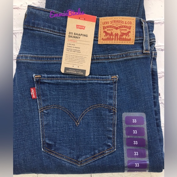NWT Levi’s 311 Hypersoft Shaping Skinny Jeans Lightly Distressed Denim Size 16 - Picture 2 of 16